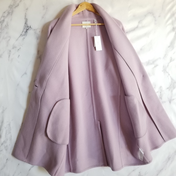 VINCE Lilac Single Button Long Coat - Picture 4 of 10